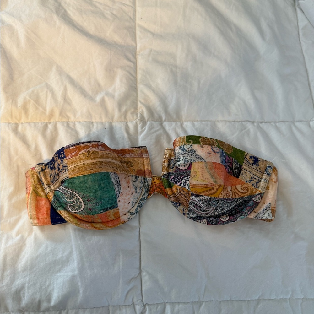 Zimmermann Colorful Patchwork Bikini Top - image 1
